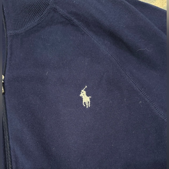 Polo by Ralph Lauren Navy Zip Up Sweater - Picture 3 of 6